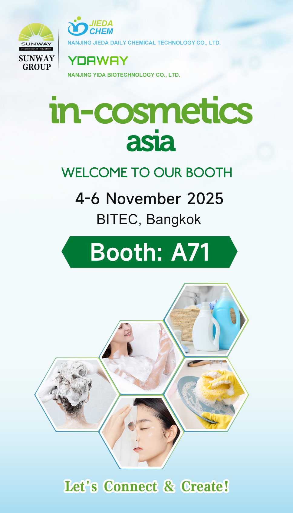In-Cosmetics Asia 2025의 Sunway 그룹 - 부스 A71